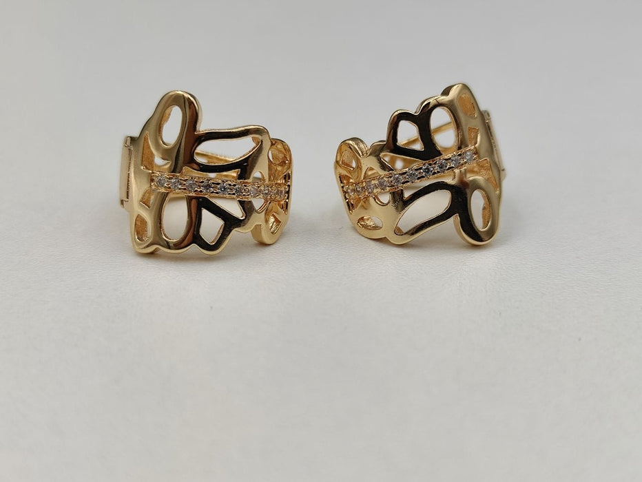 Butterfly Earring Gold Plated 18K Cubic Zircon Stones