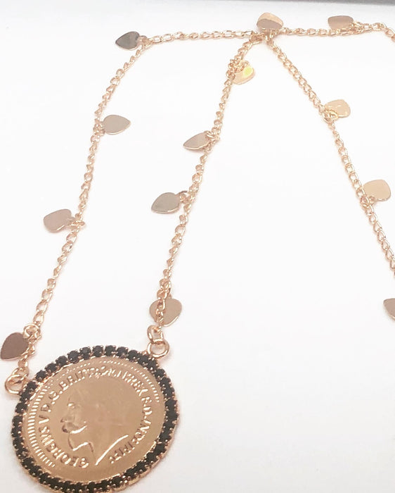Coin Necklace for Women Gold Plated 18K