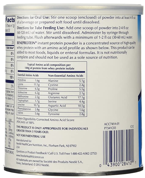 Nestle Nutritional Beneprotein Instant Protein Powder 8Oz 227 Gm Unflavoured