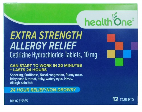 health One Extra Strength Allergy Relief 12's 10mg, 12 Tablets
