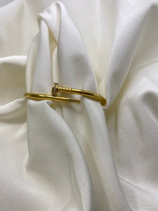 Nail Bracelet for Women Gold Plated 18K Cubic Zircon Stones