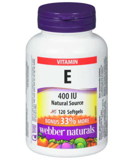 Vitamin E 400 IU Natural Source 120 UN