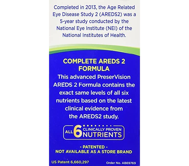 PreserVision Eye Vitamin and Mineral Supplement AREDS2 Formula - 3 x 60 Softgel Capsules
