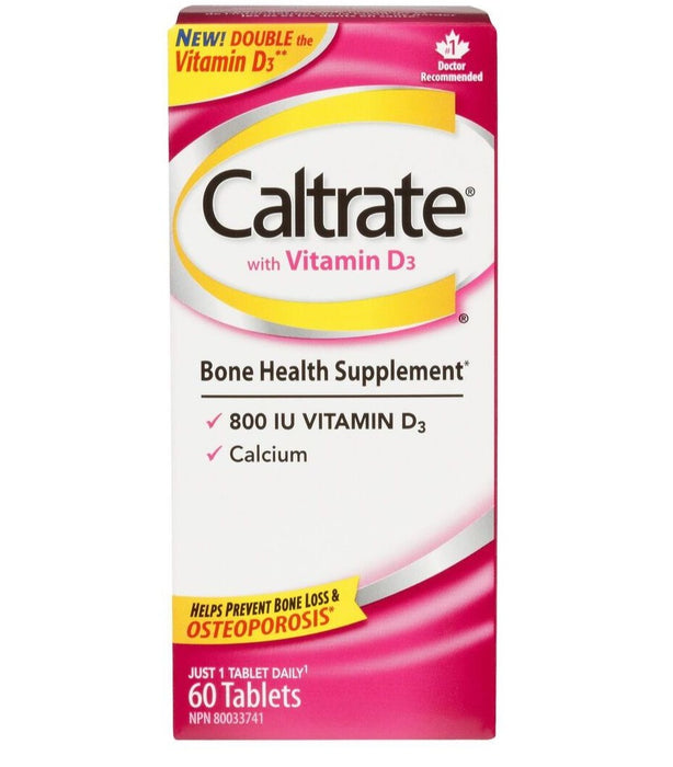 Caltrate Calcium & Vitamin D3 Bone Health Supplement Tablets, 60 Count