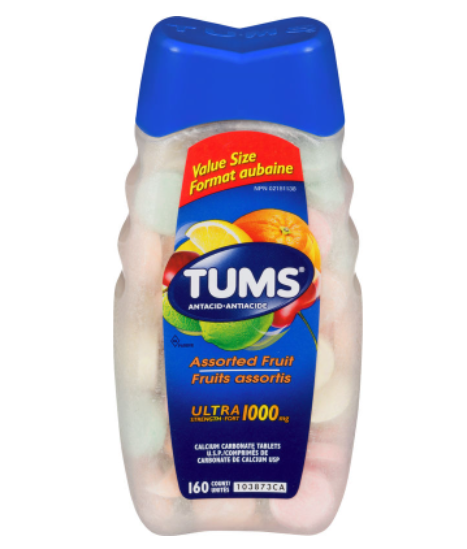 Tums Ultra Strength Antacid for Heartburn Relief Assorted Fruit 160 count