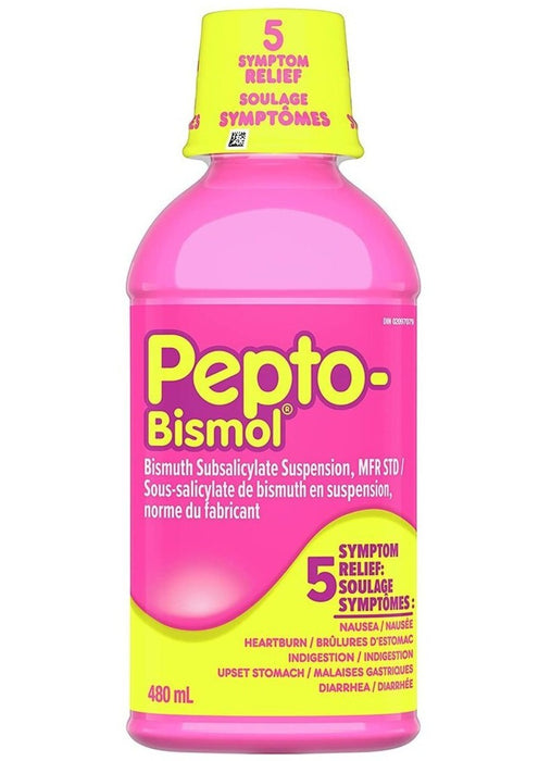 Pepto Bismol Liquid, Upset Stomach Relief, Diarrhea Relief, Heartburn, Nausea, Indigestion, Upset Stomach, Original Flavour, 12oz /480 mL Original Flavor - 1 Ct (480 mL)