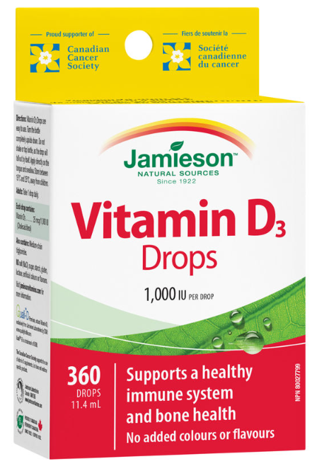 Jamieson Vit D Droplets 1000IU Drops (11.4mL)