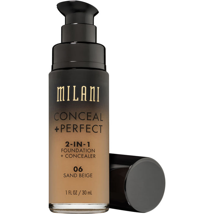Milani Conceal + Perfect 2-in-1 Foundation Concealer, Sand Beige, 1.0 Fluid Ounce